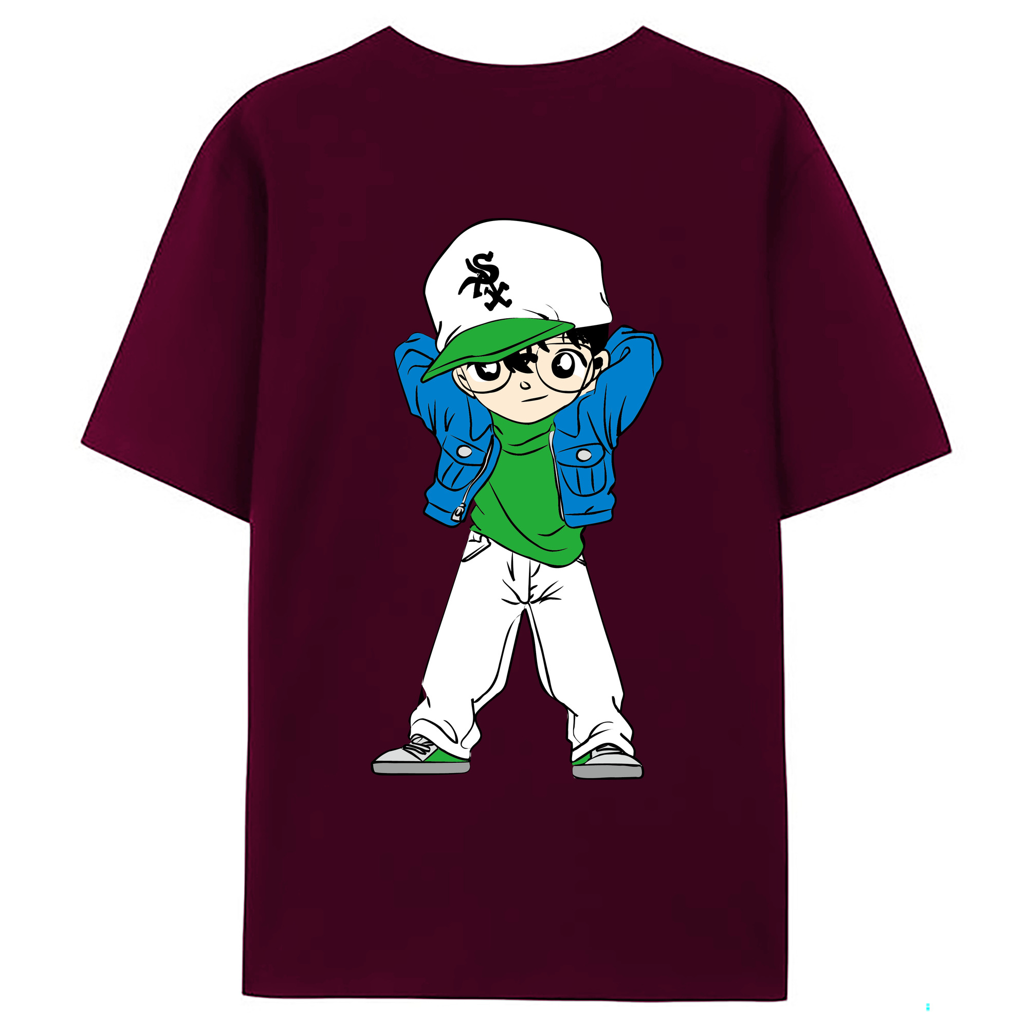 （画像用） 名探偵コナン 江戸川 コナン Detective Conan Conan Edogawa レディース半袖Tシャツ(バックプリント)